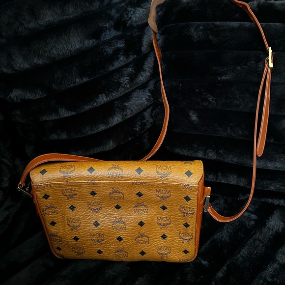 MCM Tan Crossbody Bag with Logo Pattern - Picture 2 of 16